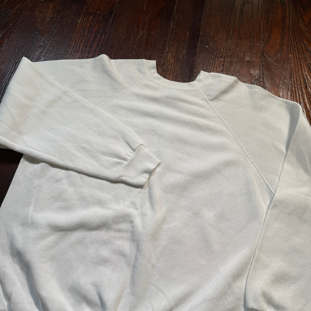 Vintage 90s Tultex Sweatshirt Mens XL White Blank Raglan Made in USA